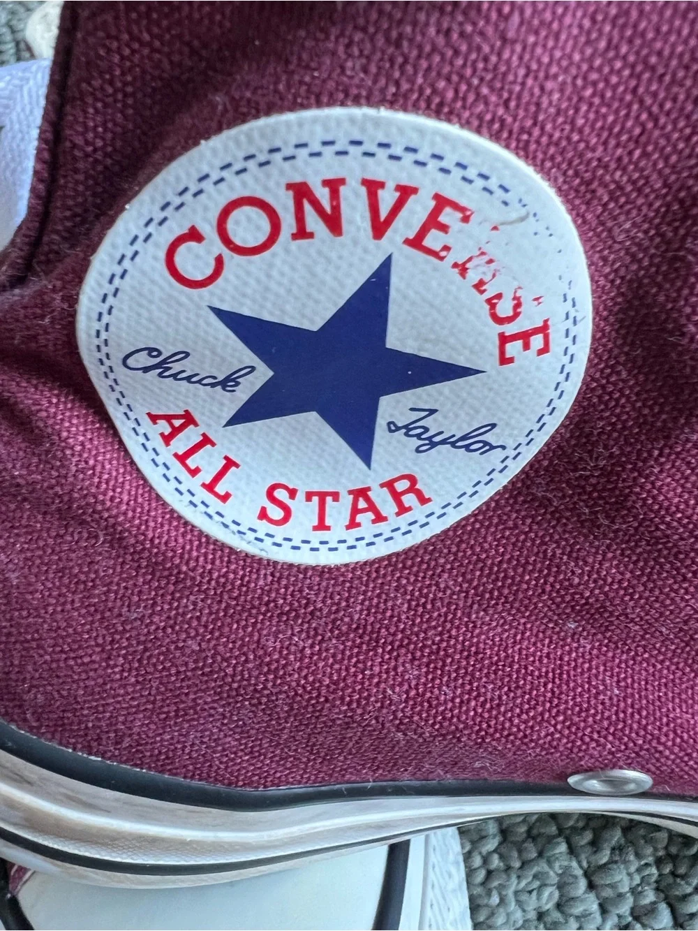 *Sold* Converse All Stars Chuck Taylor High Top Sneakers - Burgundy Womens 6.5 - Picture 5 of 7